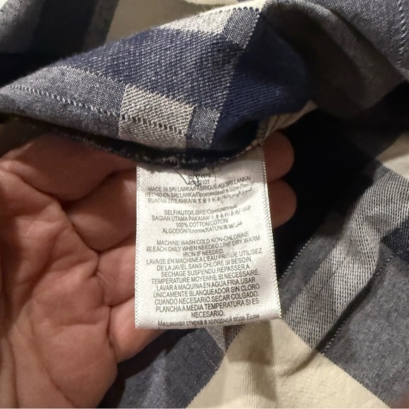 BCBGeneration Plaid Flannel Shirt Lace-up Back Button Front Navy Women’s Small - Picture 9 of 11